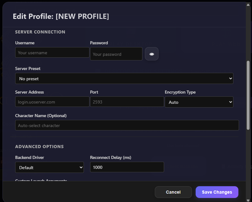 ClassicUO Profile Setup